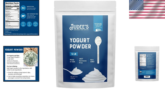 5 lb Judee’s Yogurt Powder - Rich, Tangy Flavor for Dips, Dressings & Smoothies