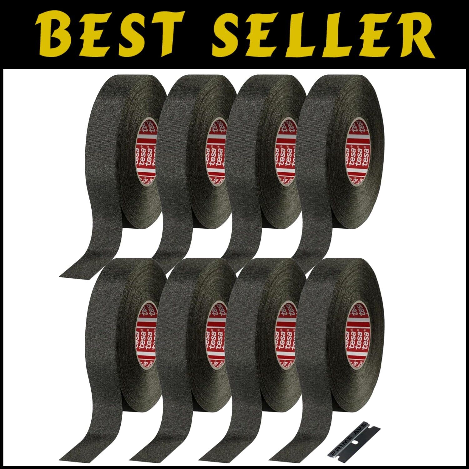 Razor + 8 Rolls of Tesa High Heat Electrical Tape - Superior Wire Protection