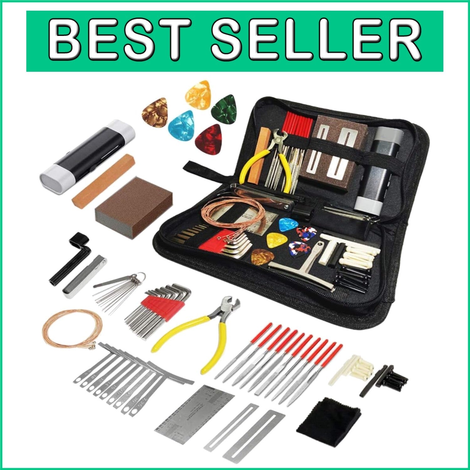 72-Piece Professional Guitar Tool Kit with Accessories - Perfect for Musicians
