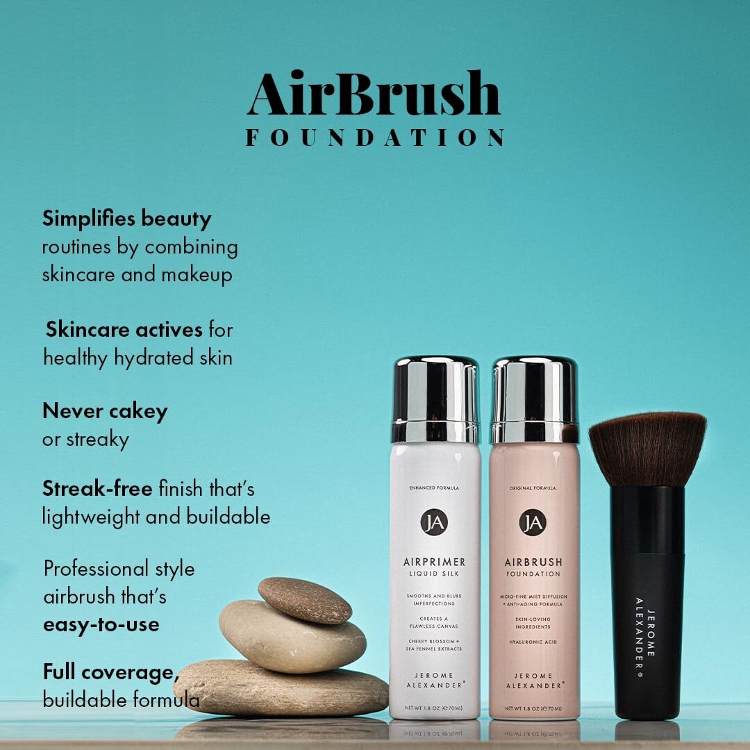 Buildable & Lightweight AirBrush Foundation Set with Kabuki Brush and Primer