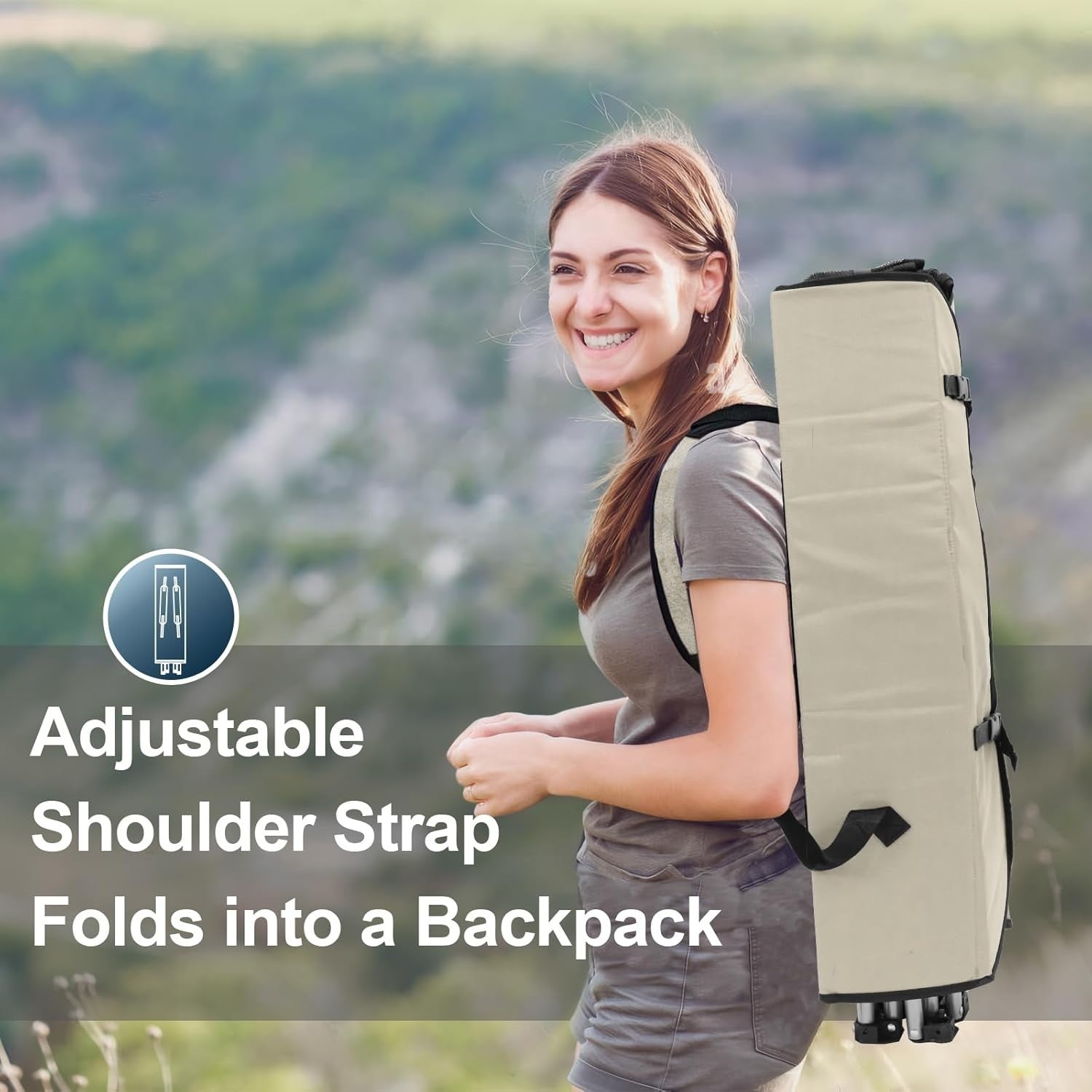 Heavy-Duty Camping Chair with Retractable Canopy & Extra Storage for Outdoors