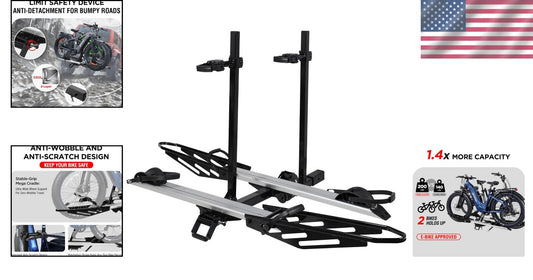 Heavy-Duty Hitch Mount Bike Rack for E-Bikes - Fits SUVs & RVs with 2” Receiver