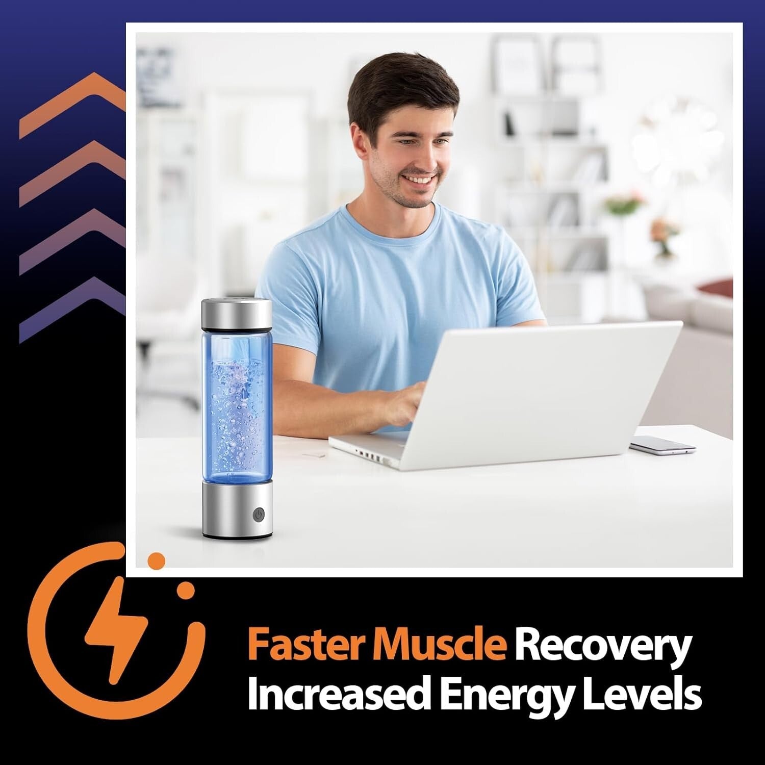 Rechargeable Hydrogen Water Bottle - Quick Electrolysis for Health Benefits