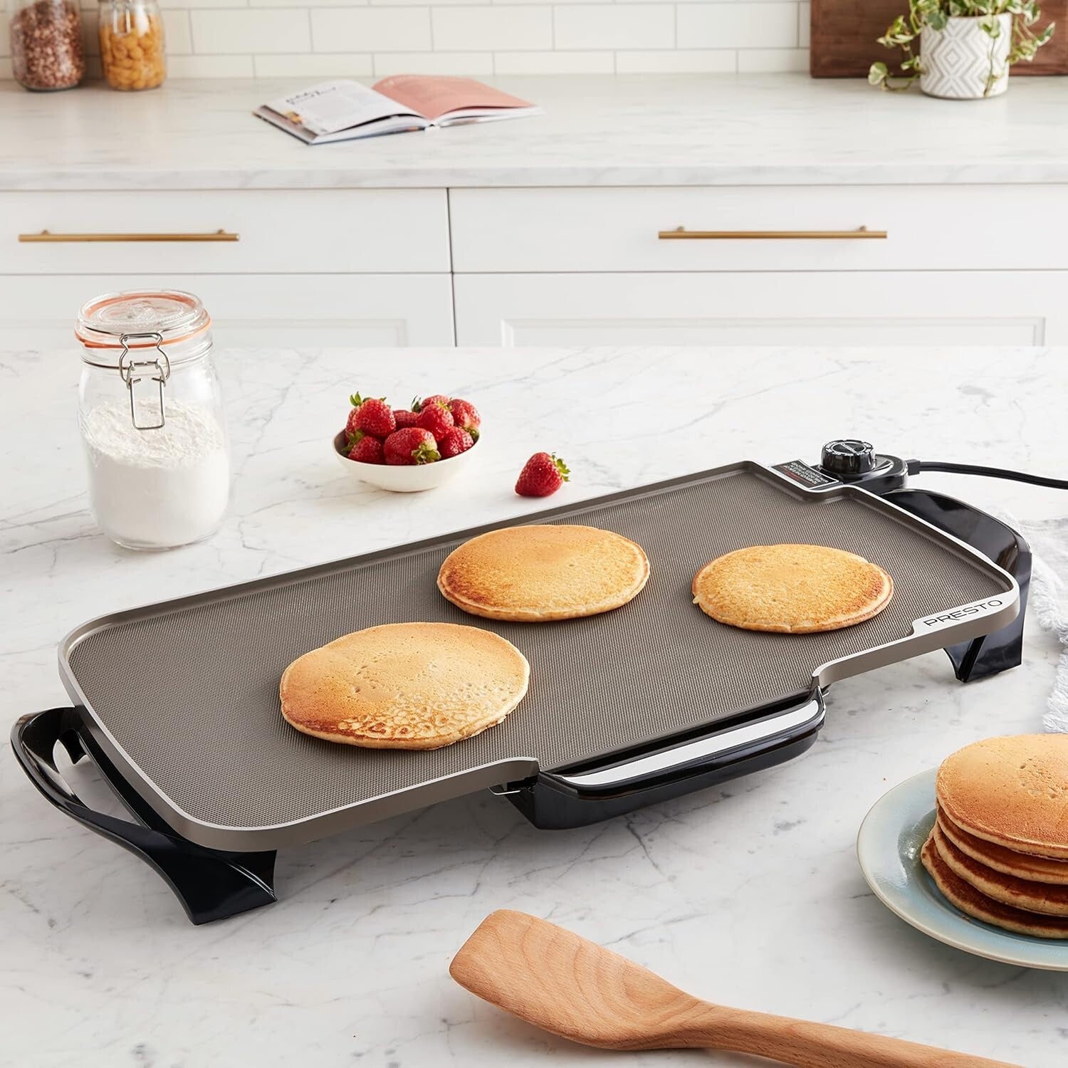 Extra-Large Electric Griddle, Removable Handles, Easy Clean & Compact Design