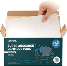 Load image into Gallery viewer, Reliable 250 Count Commode Pads - Gel Technology for Ultimate Cleanliness