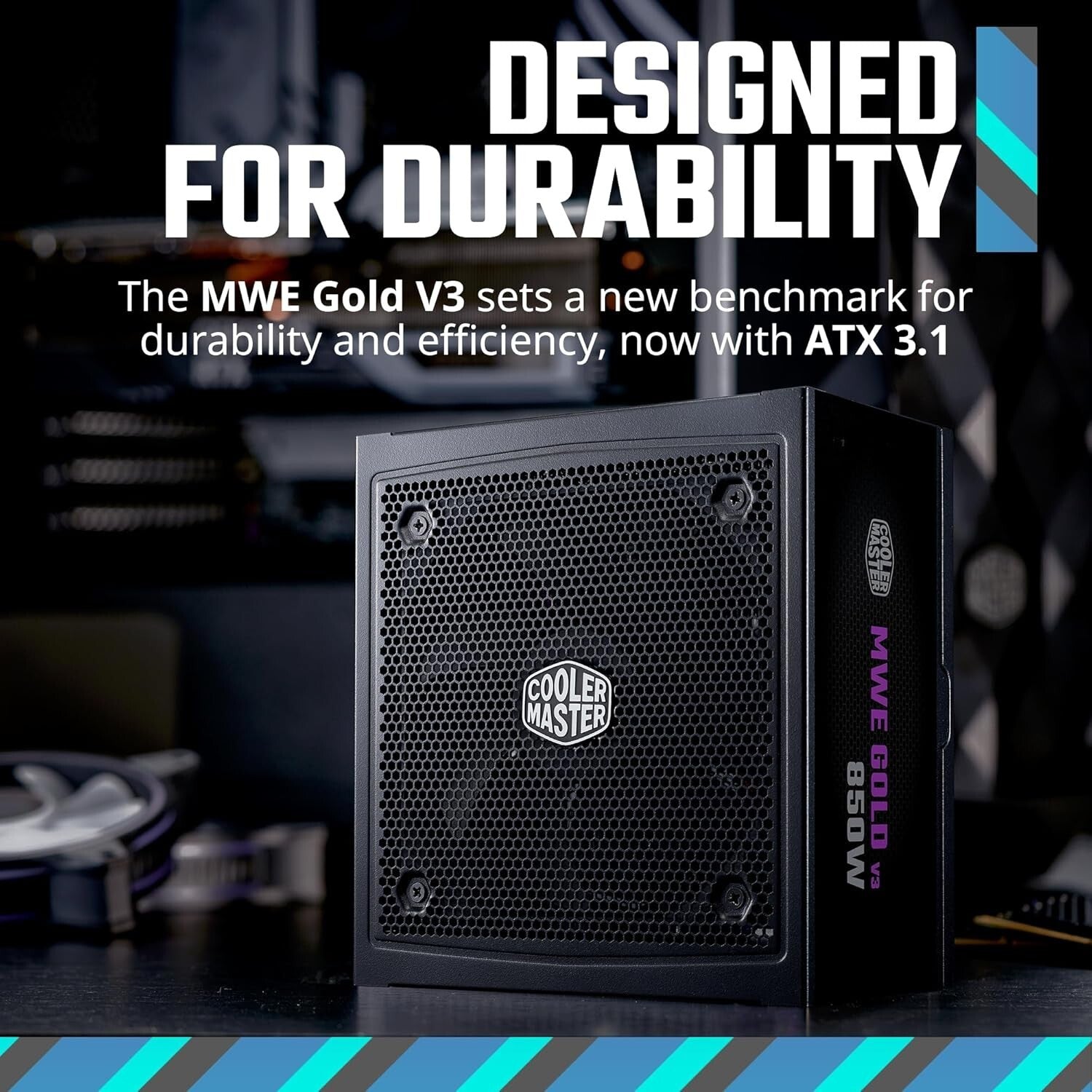 Efficient MWE Gold 850W ATX 3.1 PSU with Hexagonal Fan - Ideal for RTX 4090