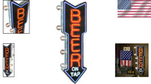Load image into Gallery viewer, Retro Neon Beer On Tap Double-Sided Sign with LED Bulbs – Perfect for Man Caves