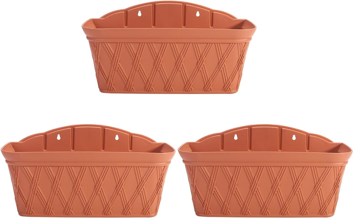16.5 Inch Wall-Mounted Planters - Lightweight Terracotta Pots for Modern Gardens