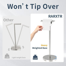 Load image into Gallery viewer, Floor Standing Toilet Paper Holder – Pivoting Stainless Steel with Stable Base