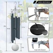Load image into Gallery viewer, Elegantly Crafted 66-Inch Outdoor Wind Chimes - Perfect Sympathy Gift in Black