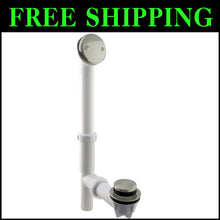 Load image into Gallery viewer, Satin Nickel 14" x 1-1/2" Tub Waste Assembly with Tip-Toe Drain Plug - 1-Pack