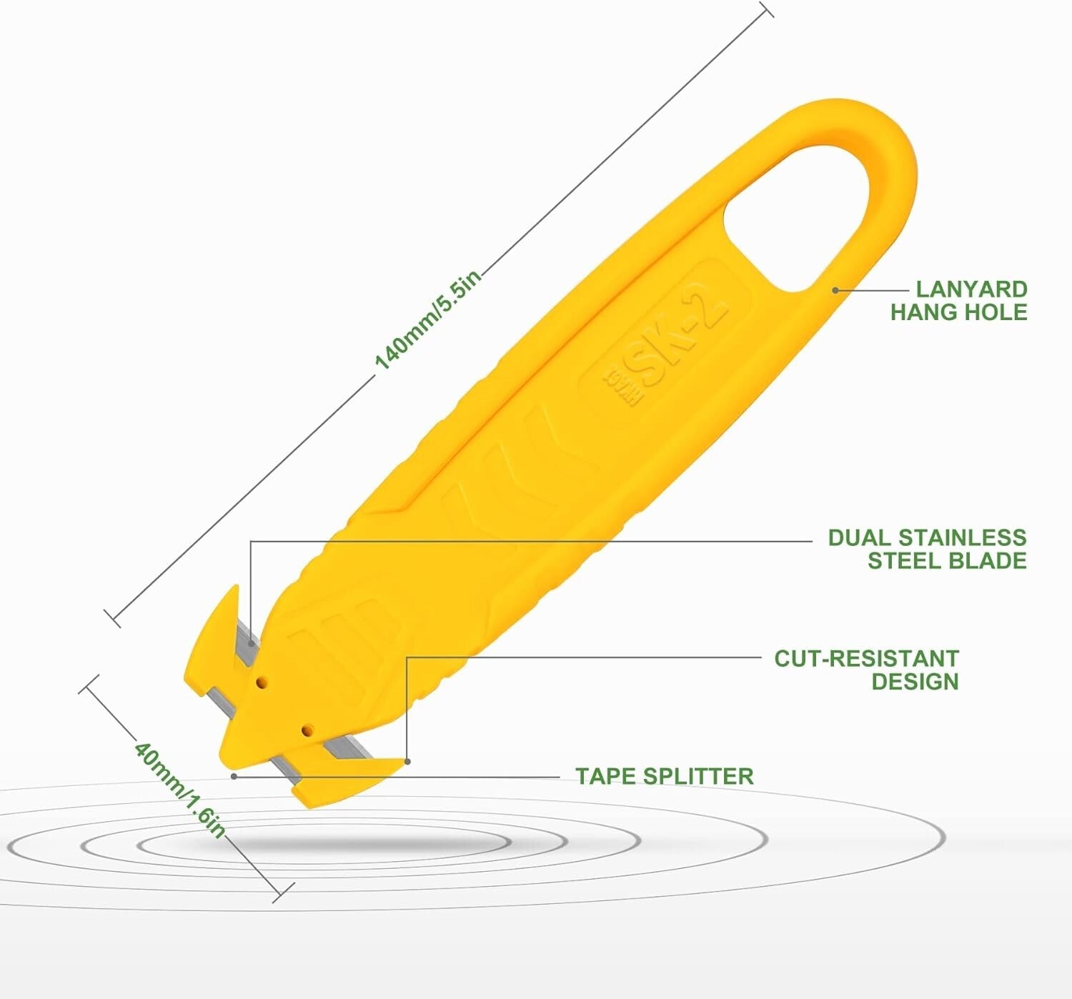 100pcs Compact Safety Box Cutter Knife with Concealed Stainless Steel Blade