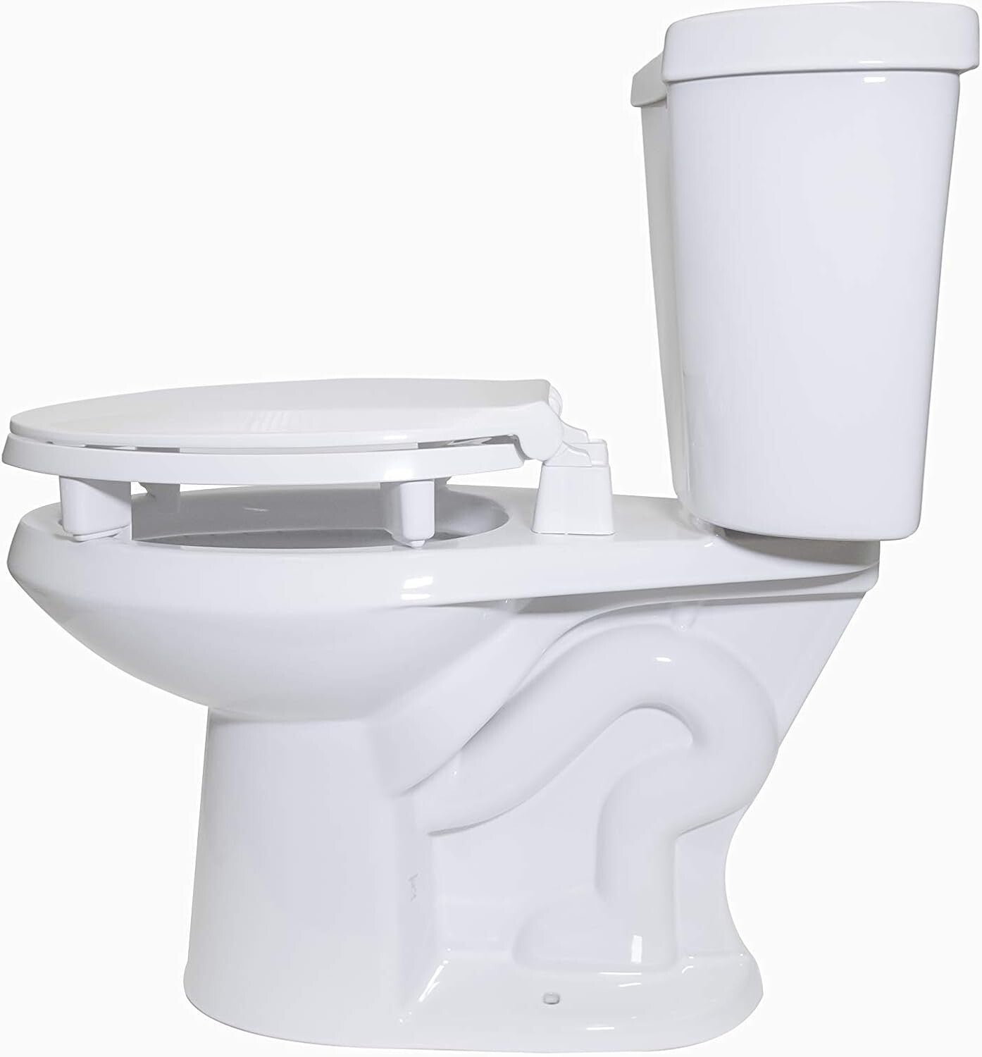 3-Inch Elongated Raised Toilet Seat with Lid - Durable & Comfortable Support