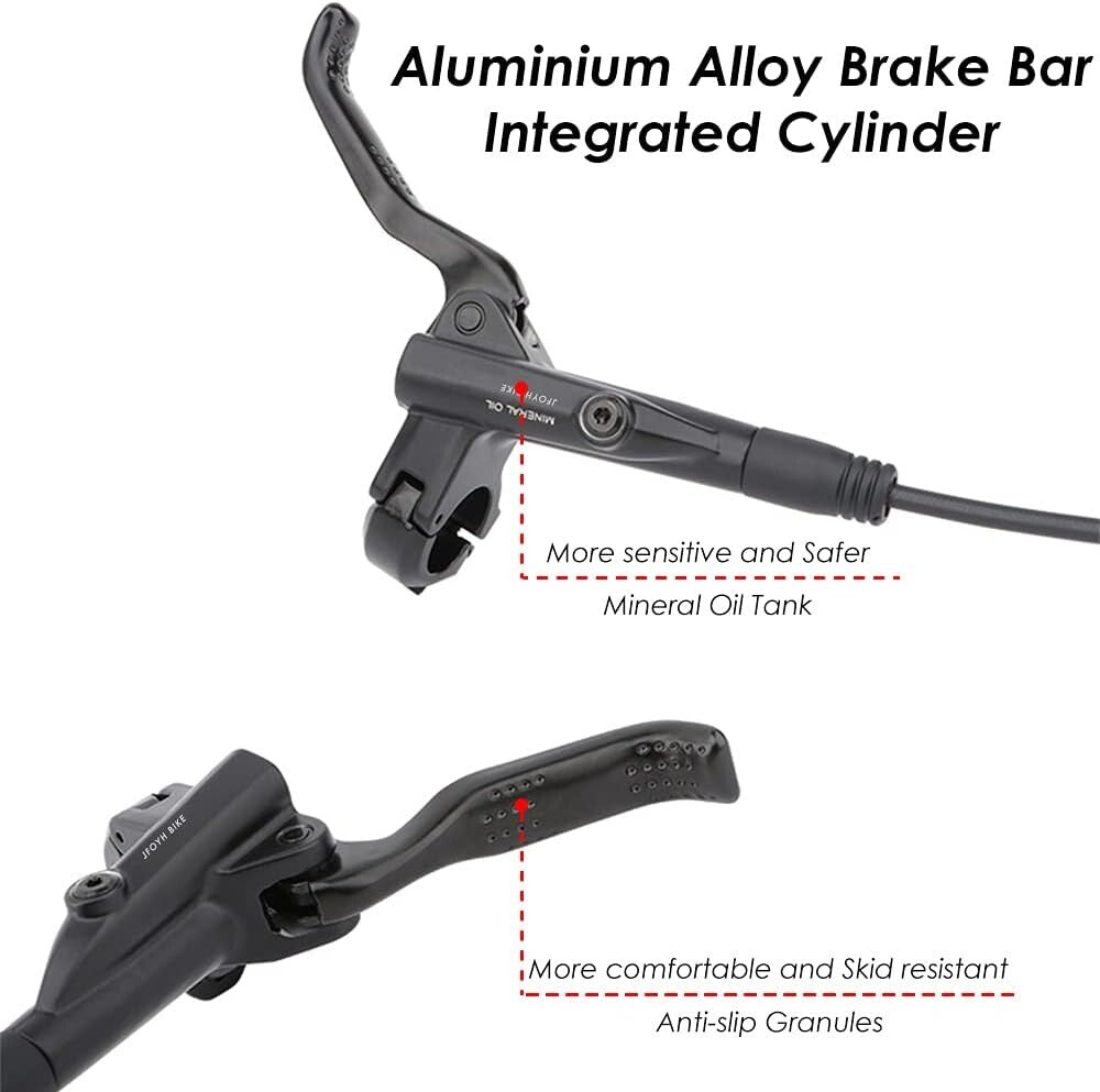 Adjustable Hose 4-Piston MTB Hydraulic Brake Set - Complete with Floating Discs
