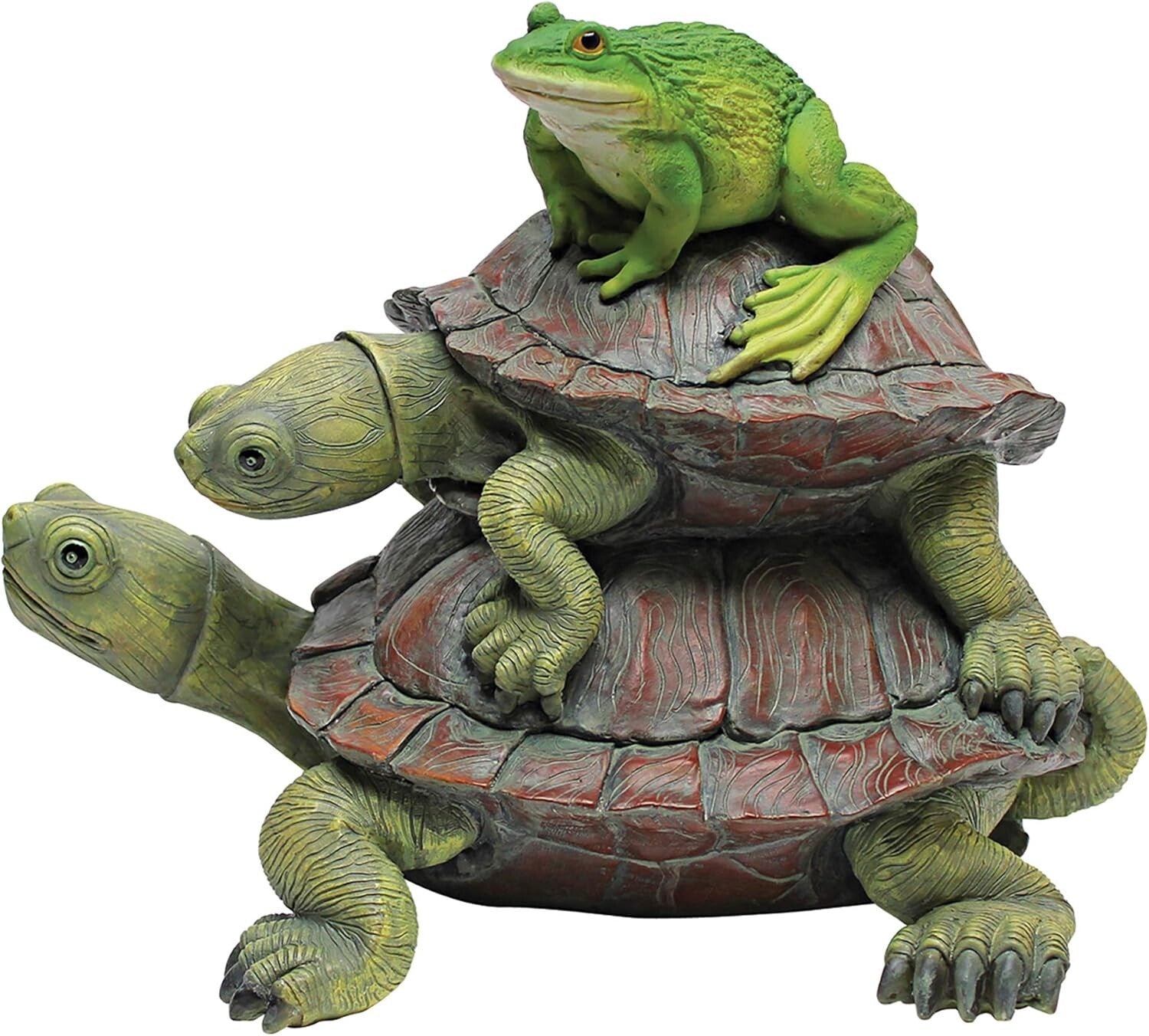 Exclusive 11" Long Frog and Turtles Decorative Statue for Indoor & Outdoor