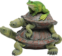 Load image into Gallery viewer, Exclusive 11" Long Frog and Turtles Decorative Statue for Indoor &amp; Outdoor