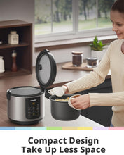Load image into Gallery viewer, Programmable Stainless Steel Rice Cooker - 2 QT with Non-Stick Pot, UL Certified