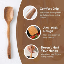 Load image into Gallery viewer, Organize Your Kitchen with 10-Piece Wooden Spoon Set and Sturdy Hanging Hooks