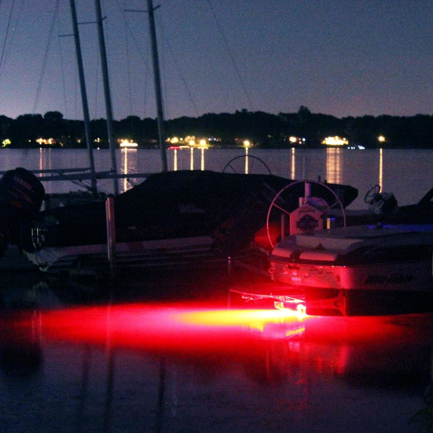 Effortless Underwater LED Light - Quick Connect for Boat Drain Plug Installation