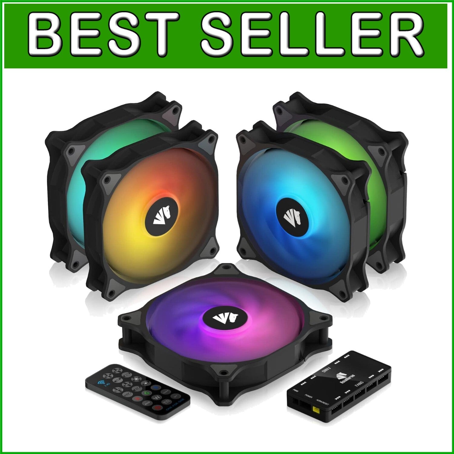 Durable 120mm PC Fans with Gold Wire LEDs - Silent Operation & 30,000 Hour Life