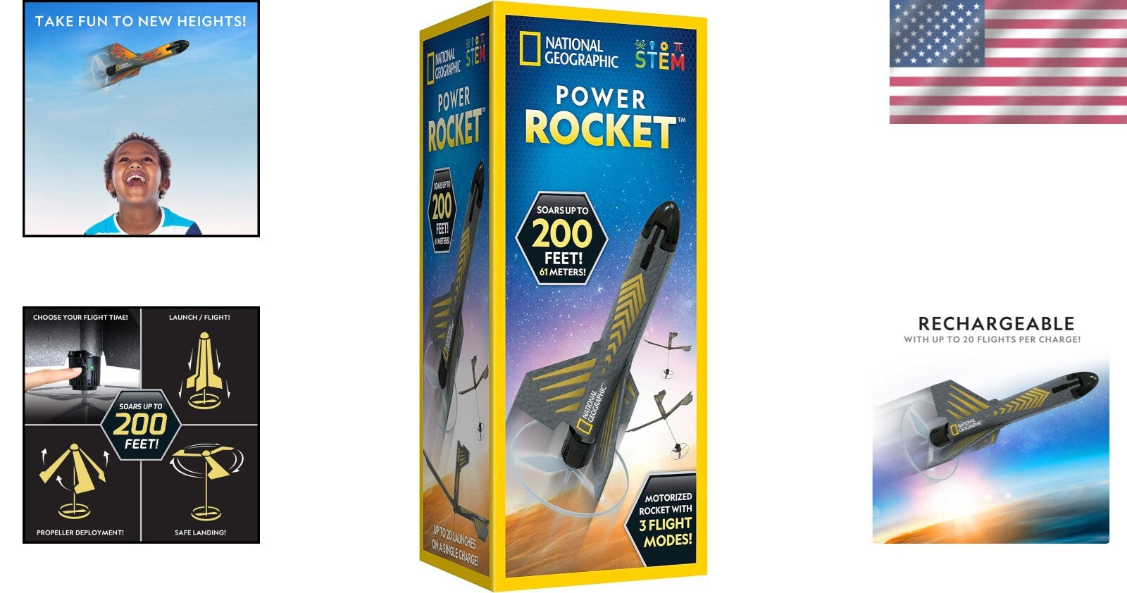 Advanced Motorized Rocket Toy for Kids – Launch to 200 ft with Easy Landing!
