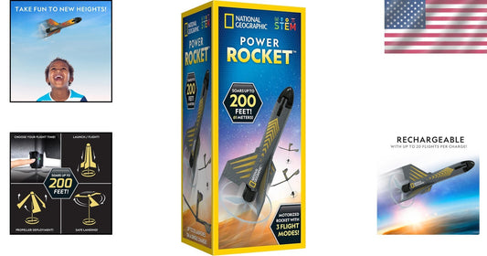 Advanced Motorized Rocket Toy for Kids – Launch to 200 ft with Easy Landing!