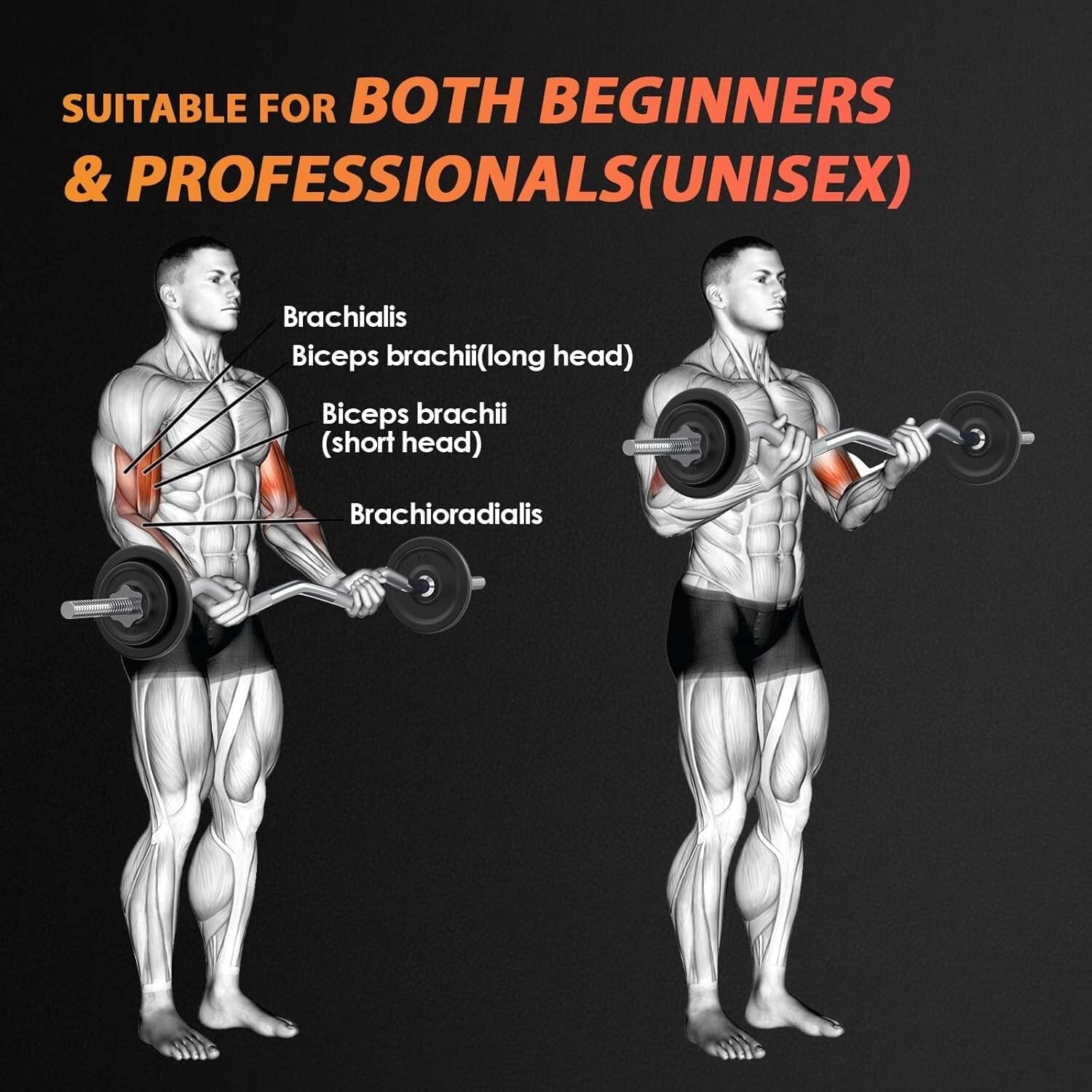 Nickel-Plated 47" EZ Curl Bar with Non-Slip Grip - Ideal for Strength Training