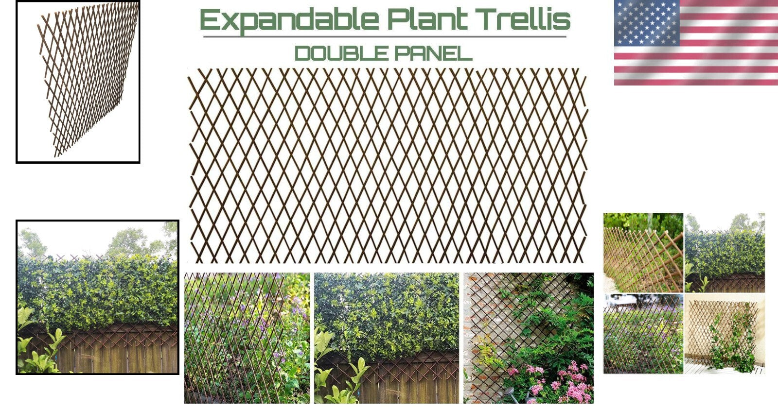 Durable Expandable Willow Fence for Climbing Plants - Natural Look & Easy Setup