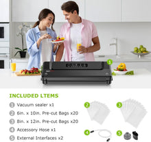 Load image into Gallery viewer, Lightweight Automatic Vacuum Sealer - Vacuum Bags &amp; Sous Vide Solution Included