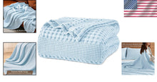 Load image into Gallery viewer, Breathable King Size Waffle Weave Blanket - Lightweight &amp; Cozy in Baby Blue