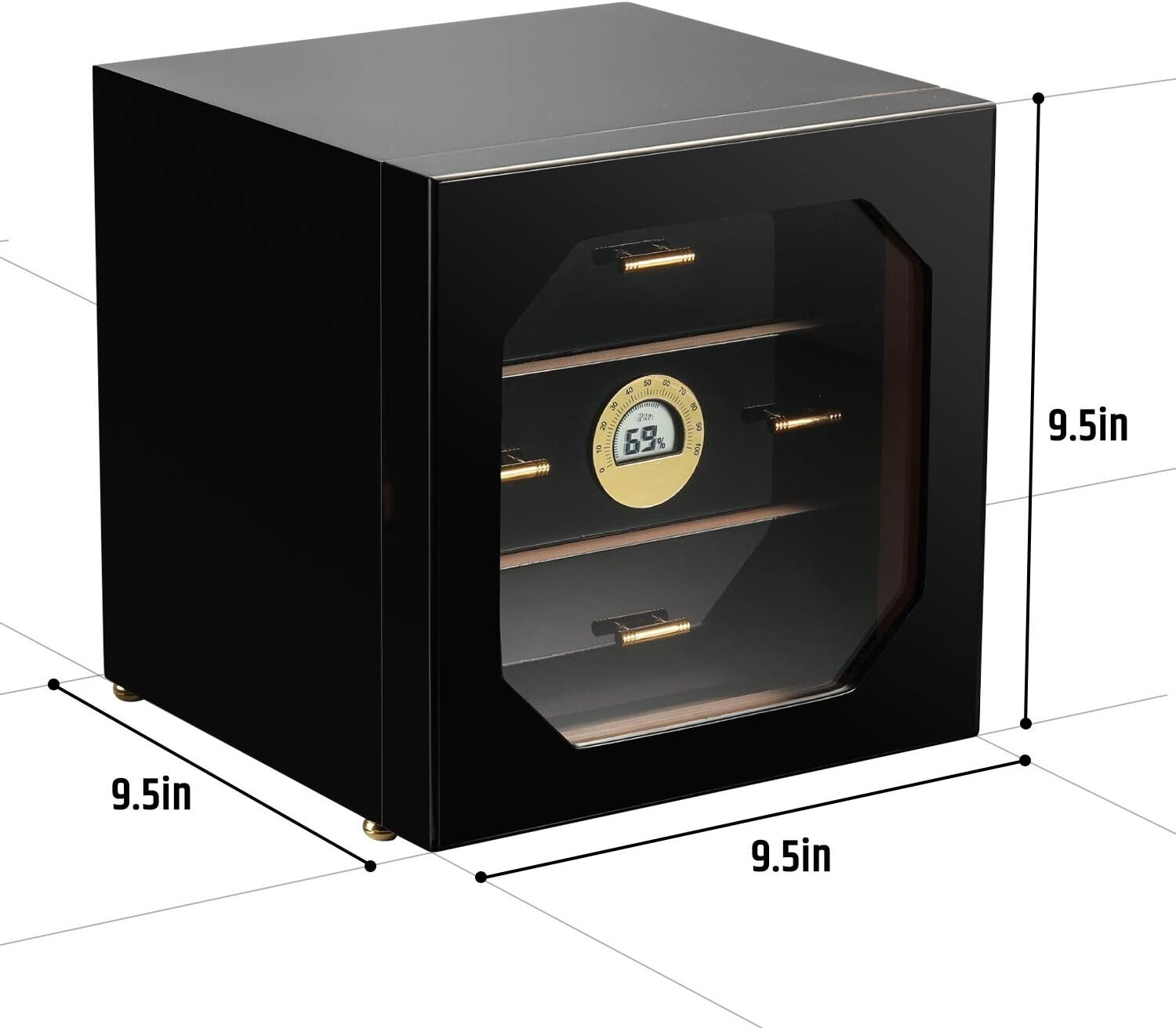 Luxury Cigar Storage Cabinet with Digital Hygrometer - Preserve Your Collection