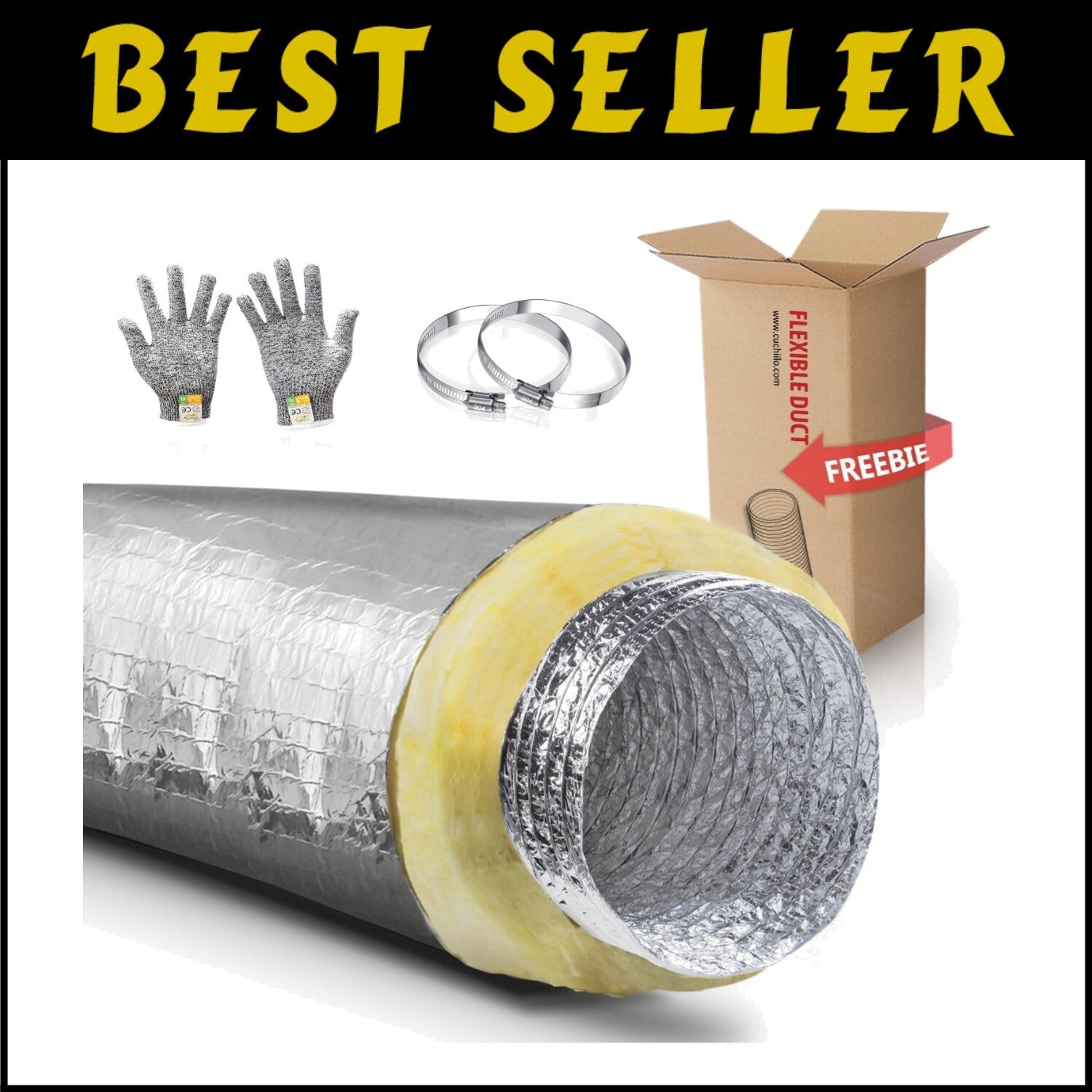 Durable 25ft Insulated Flexible Duct R4.2 with Flame Resistance & Flexibility
