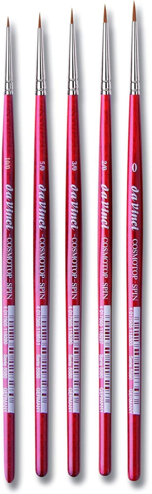 Eco-Friendly 5 Count Miniature Detail Brushes - Perfect for Watercolor & Acrylic