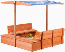 Load image into Gallery viewer, Multifunctional Kids Sandbox 47x47in - Fun &amp; Safe Outdoor Play with Storage