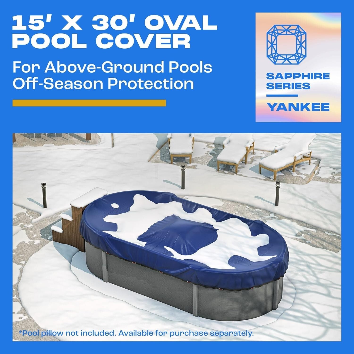 Durable 15 x 30-ft Oval Winter Pool Cover - UV-Resistant & Cold-Proof Solution
