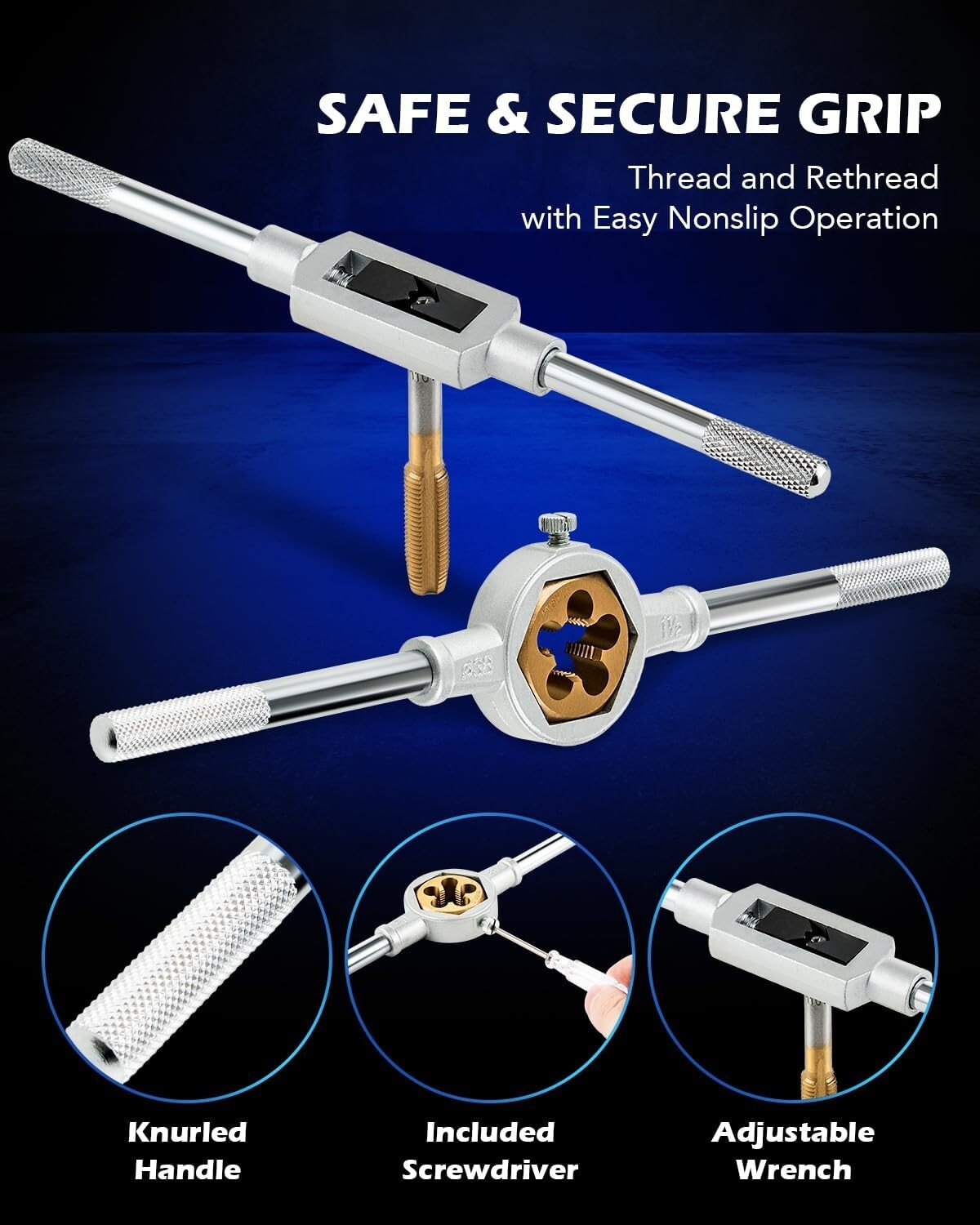 All-in-One 86pc Tool Set with SAE & Metric Taps and Dies in Metal Storage Case