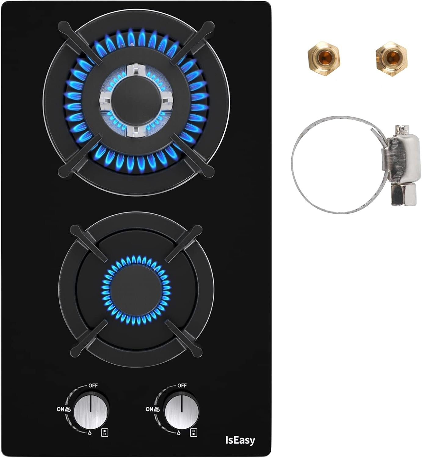 Compact 120V Built-in Gas Hob with Dual Fuel Compatibility and Safety Features