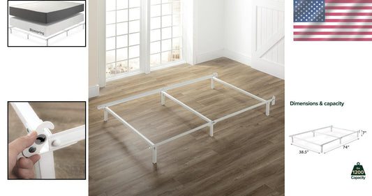 Easy Assembly Twin Bed Frame - Strong Steel Construction for Box Spring Support