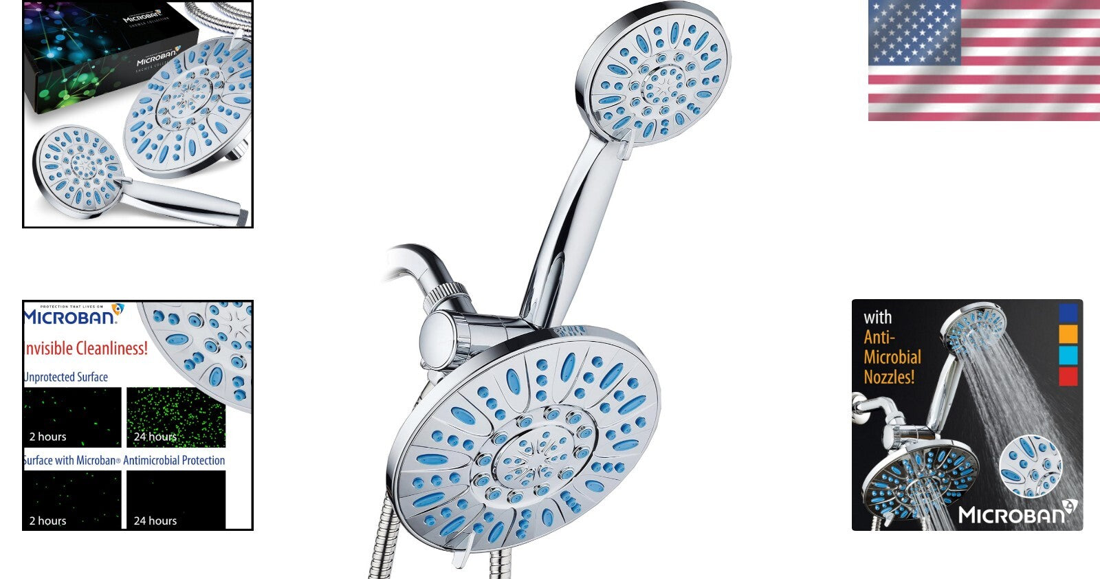 Elegant Rainfall Shower System with Antimicrobial Nozzles for Healthier Bathing