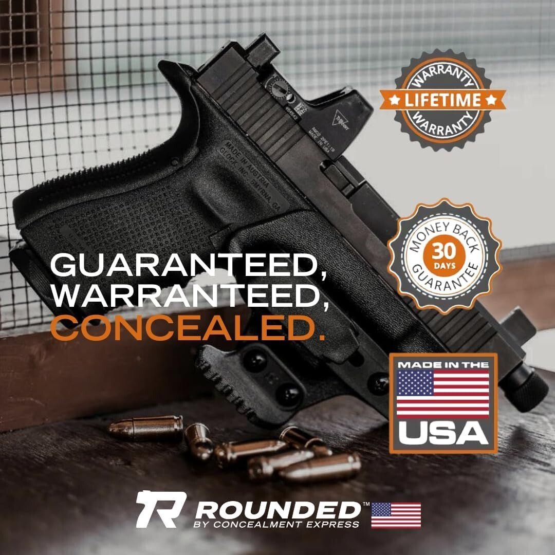 Custom Fit KYDEX IWB Holster - Rounded Trigger Guard, Adjustable Cant & Claw