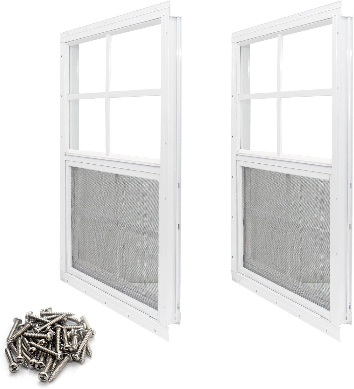 Durable 14x21 Shed Windows with Tempered Glass - 2 Pack for Sheds & Garages