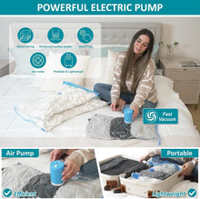 Load image into Gallery viewer, Effortless Compression Vacuum Bags 26 Pack with Electric Pump &amp; Seal Technology
