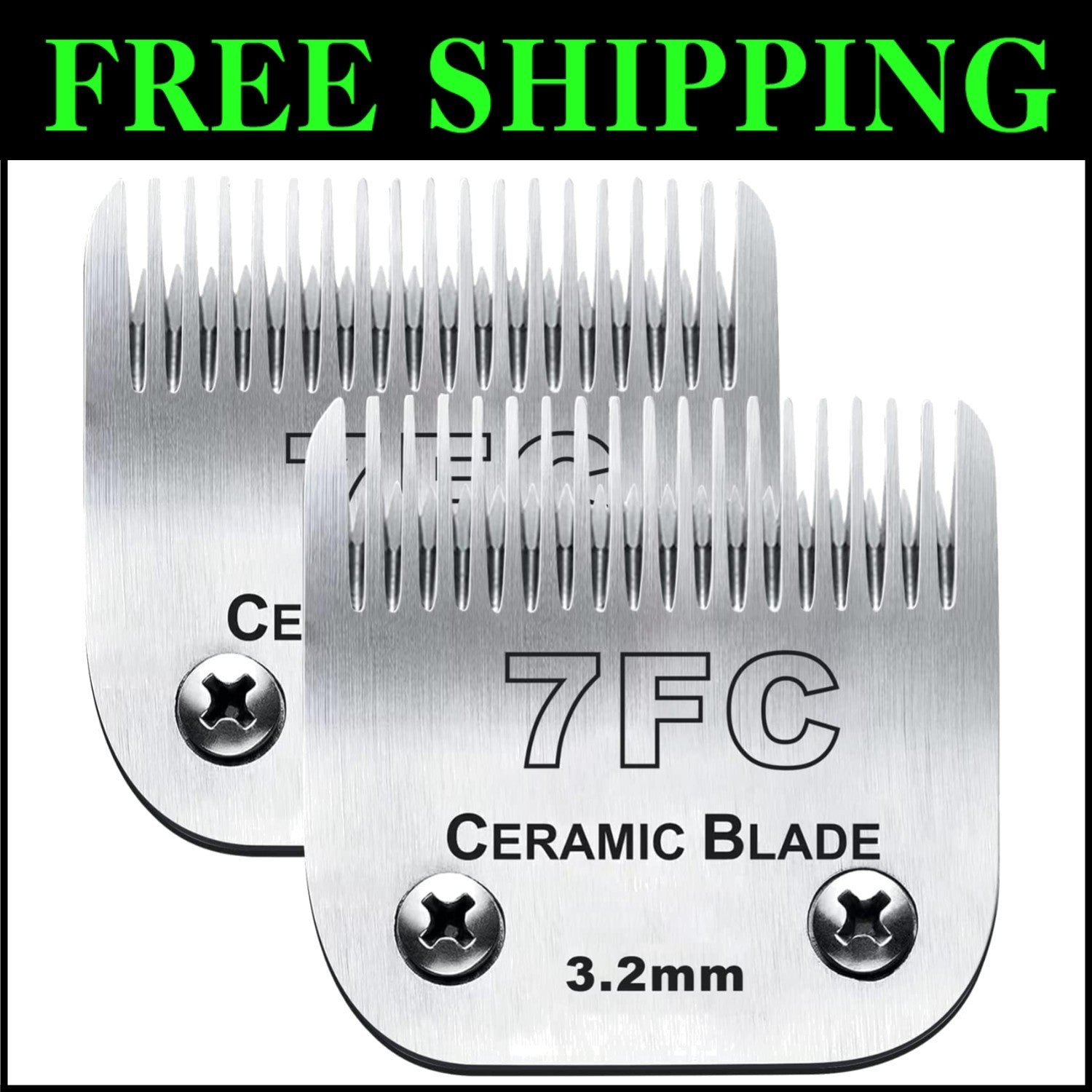 Lightweight 2PC Dog Clipper Blade Set - Sharp & Ambidextrous Design for Groomers