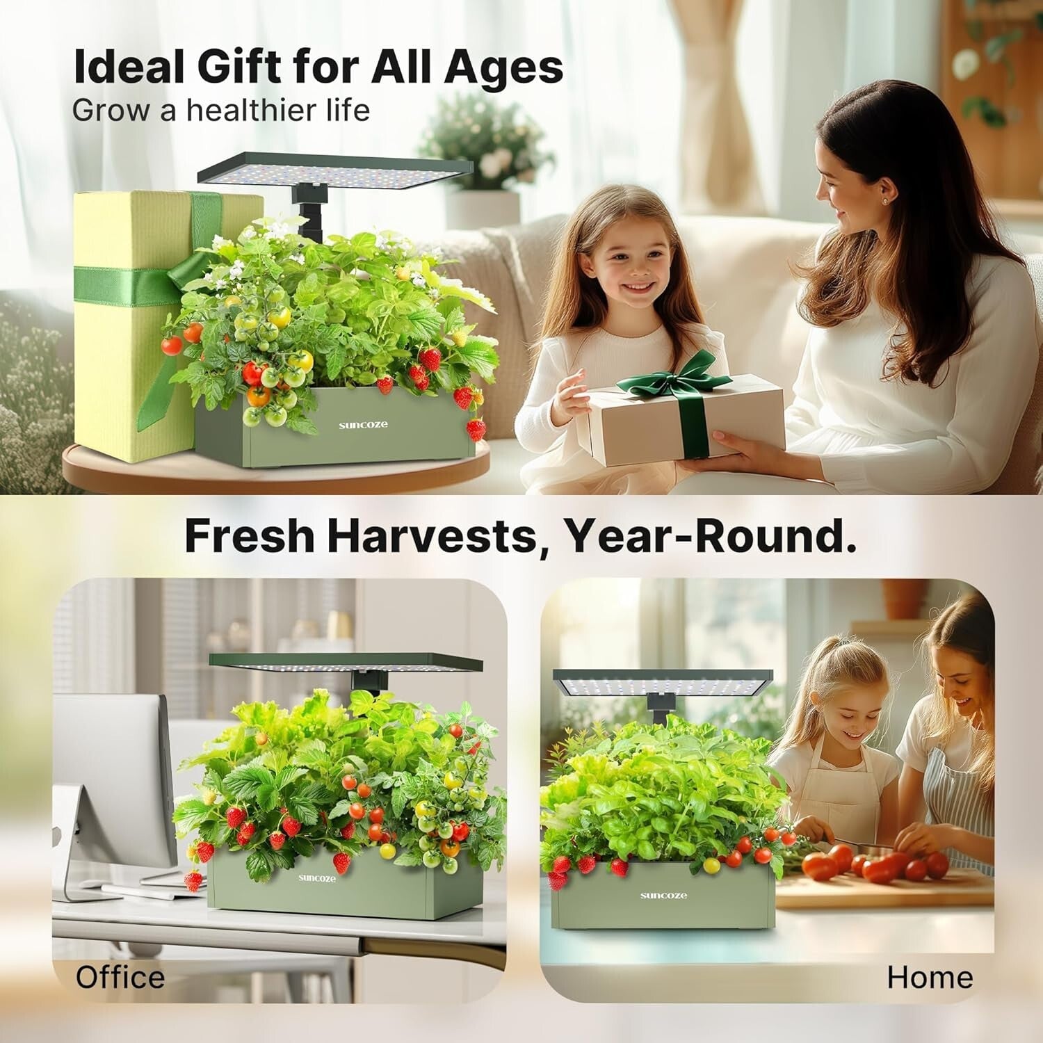 Complete 20-Pod Hydroponic Garden with LED Grow Light & Timer Functions