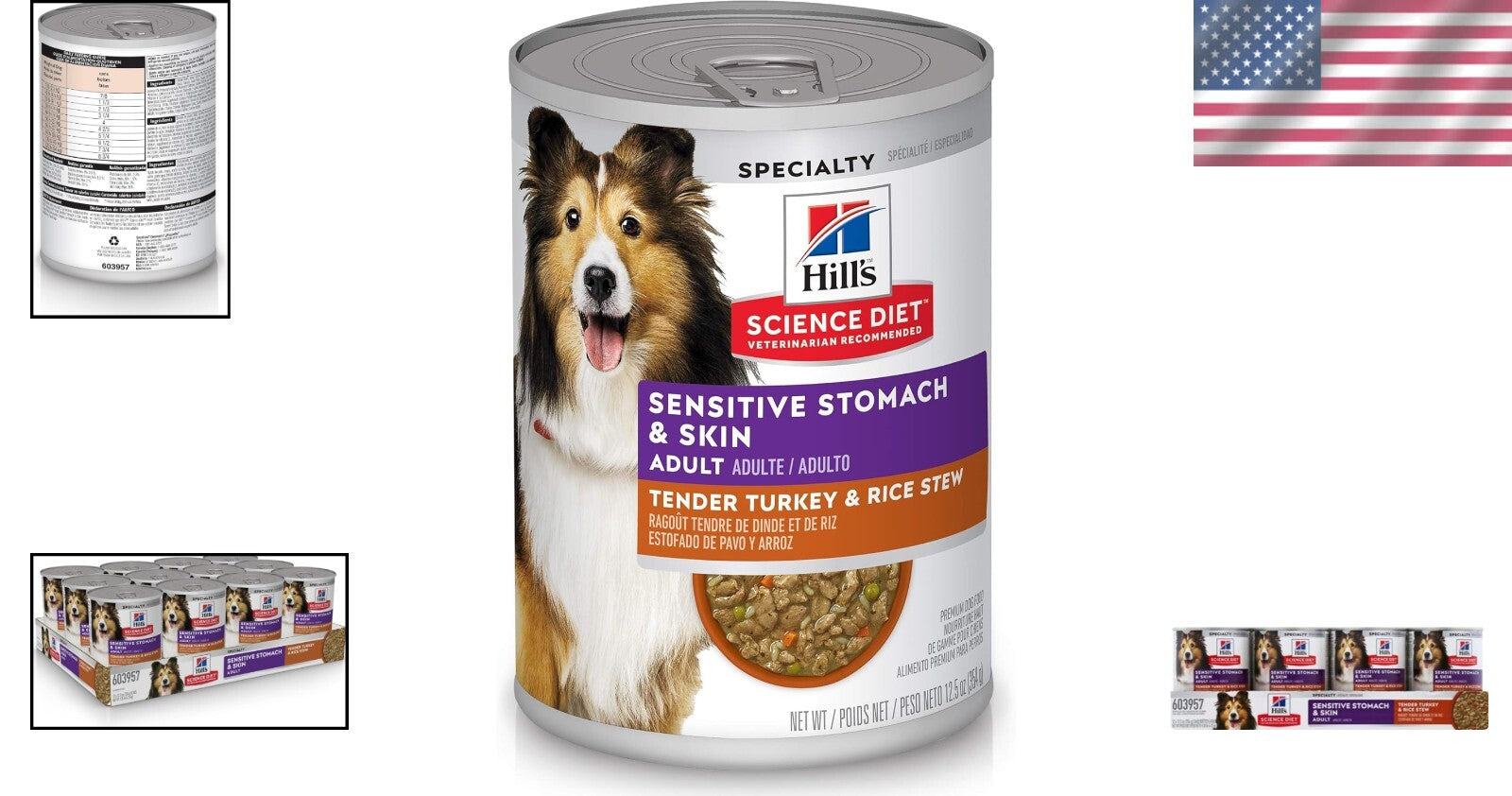 Science Diet Wet Dog Food - Adult Sensitive Stomach Turkey & Rice, 12.5 Oz, 1...