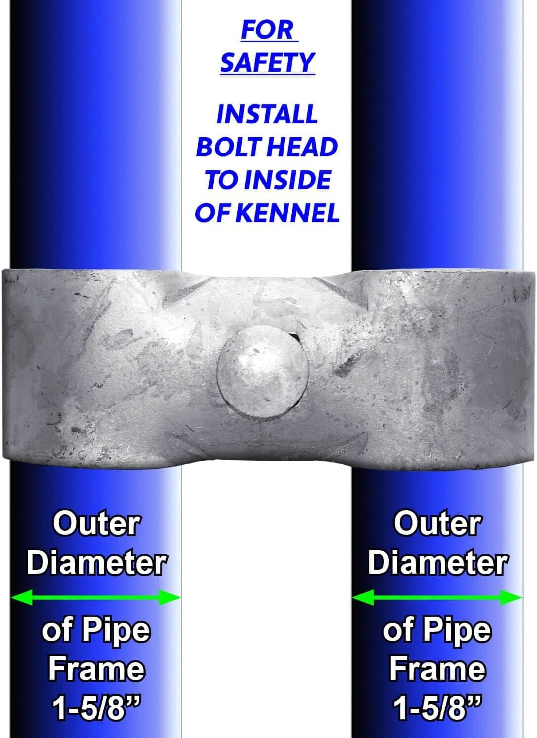 8 Classic Chain Link Fence Panel Clamps for 1-5/8" Pipe Frames - Galvanized