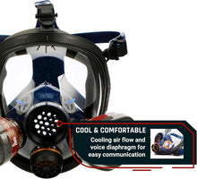 Load image into Gallery viewer, Lightweight Full Face Organic Vapor Mask with Premium Silicone Seal &amp; Filters