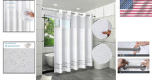 Load image into Gallery viewer, Stylish Machine Washable White Shower Curtain - 71x74in, Hook-Free for Easy Use