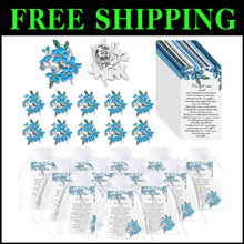 Load image into Gallery viewer, Forget Me Not Memorial Brooches: 90 Sets of Elegant Pins &amp; Thank You Cards