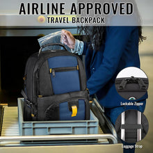 Load image into Gallery viewer, Large Water-Resistant College and Travel Backpack - 17” Laptop Carrier, Roy Blue